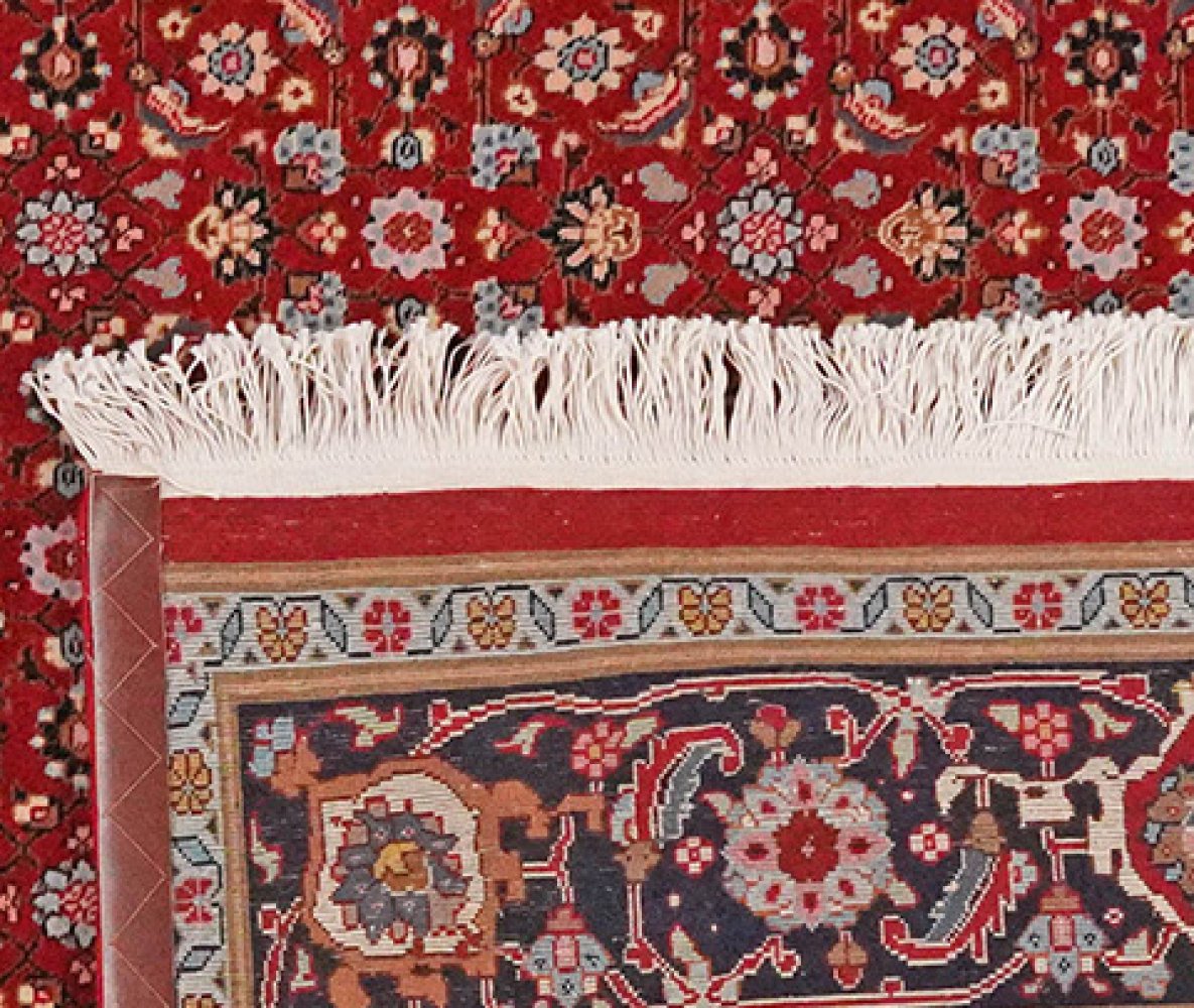Tabriz 40 Raj — Hand-knotted, 196x204 cm, Red, 100% Virgin Wool | View 6