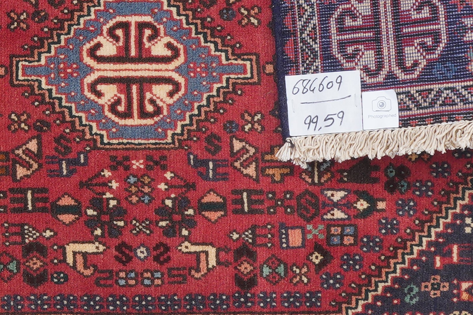 Abadeh — Hand-knotted, 59x99 cm, Red, 100% Virgin Wool | View 8