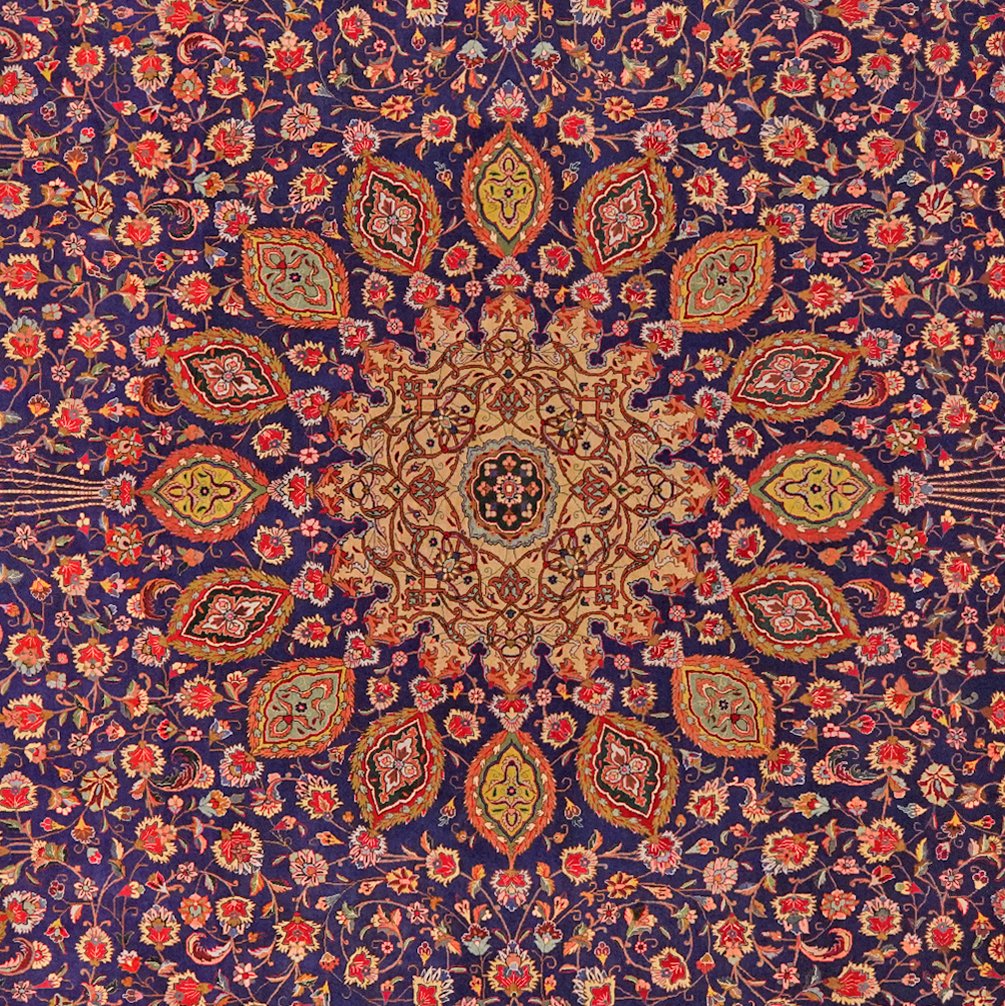 Tabriz Old — Hand-knotted, 287x400 cm, Blue, 100% Virgin Wool | View 4