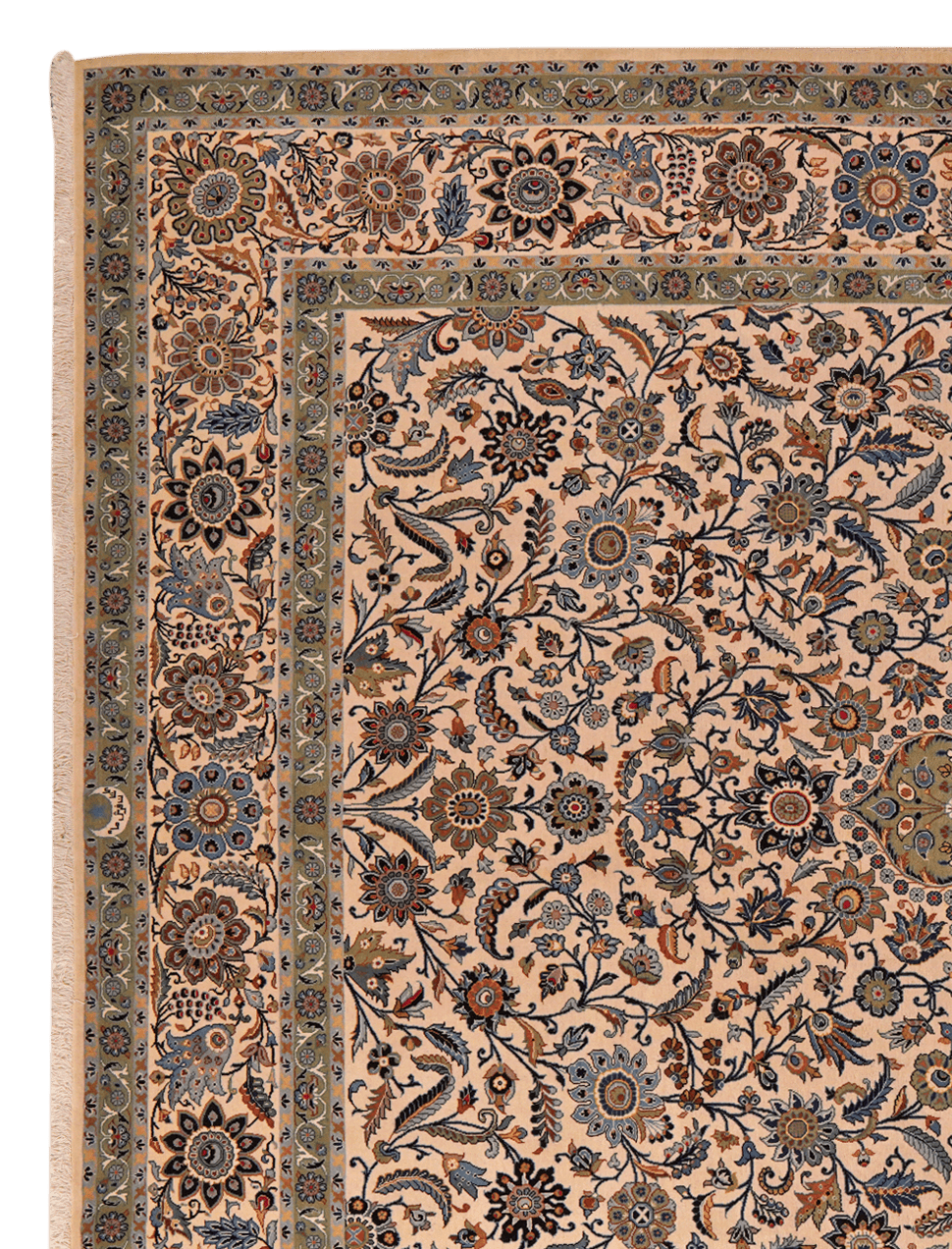 Kashan — Hand-knotted, 280x418 cm, Beige, 100% Virgin Wool | View 3