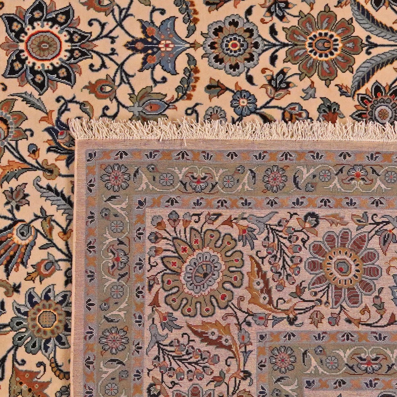 Kashan — Hand-knotted, 280x418 cm, Beige, 100% Virgin Wool | View 6