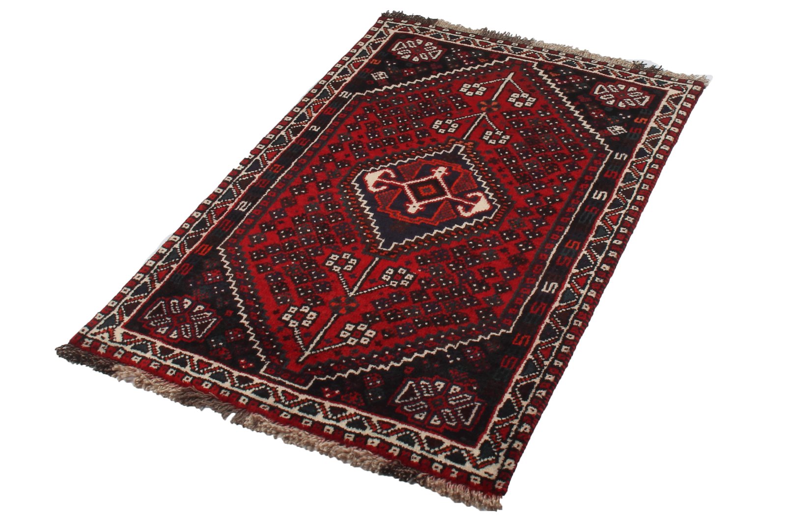 Shiraz — Hand-knotted, 83x129 cm, Red, 100% Virgin Wool | View 4
