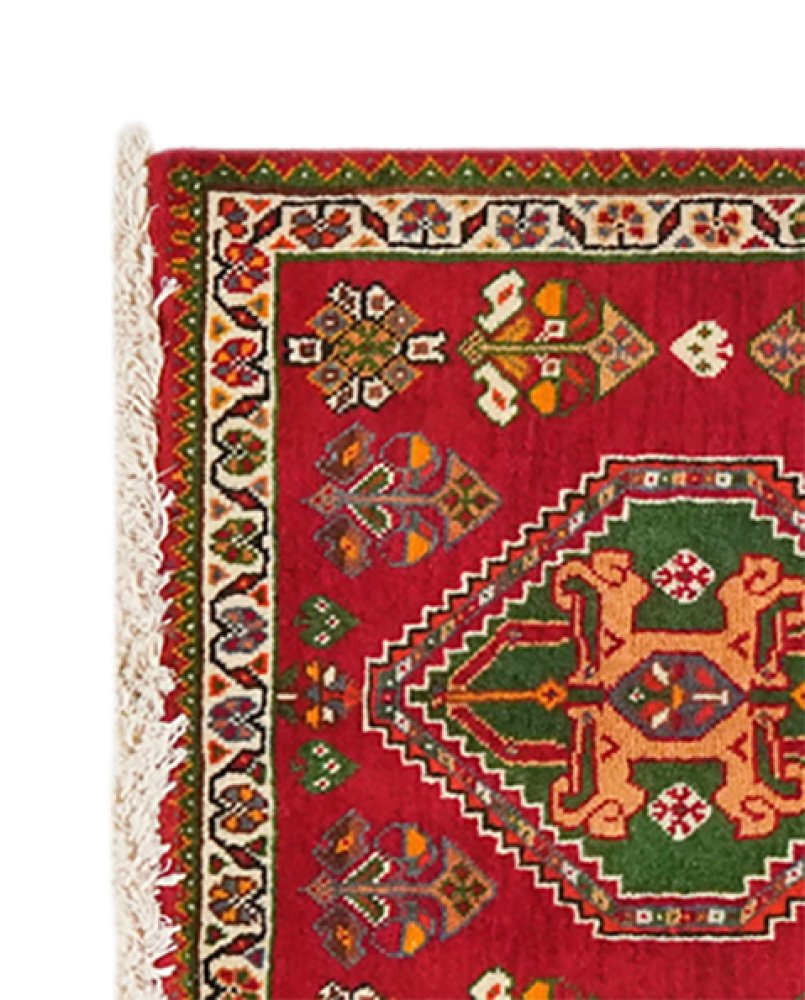Gashgai — Hand-knotted, 50x50 cm, Red, 100% Virgin Wool | View 3