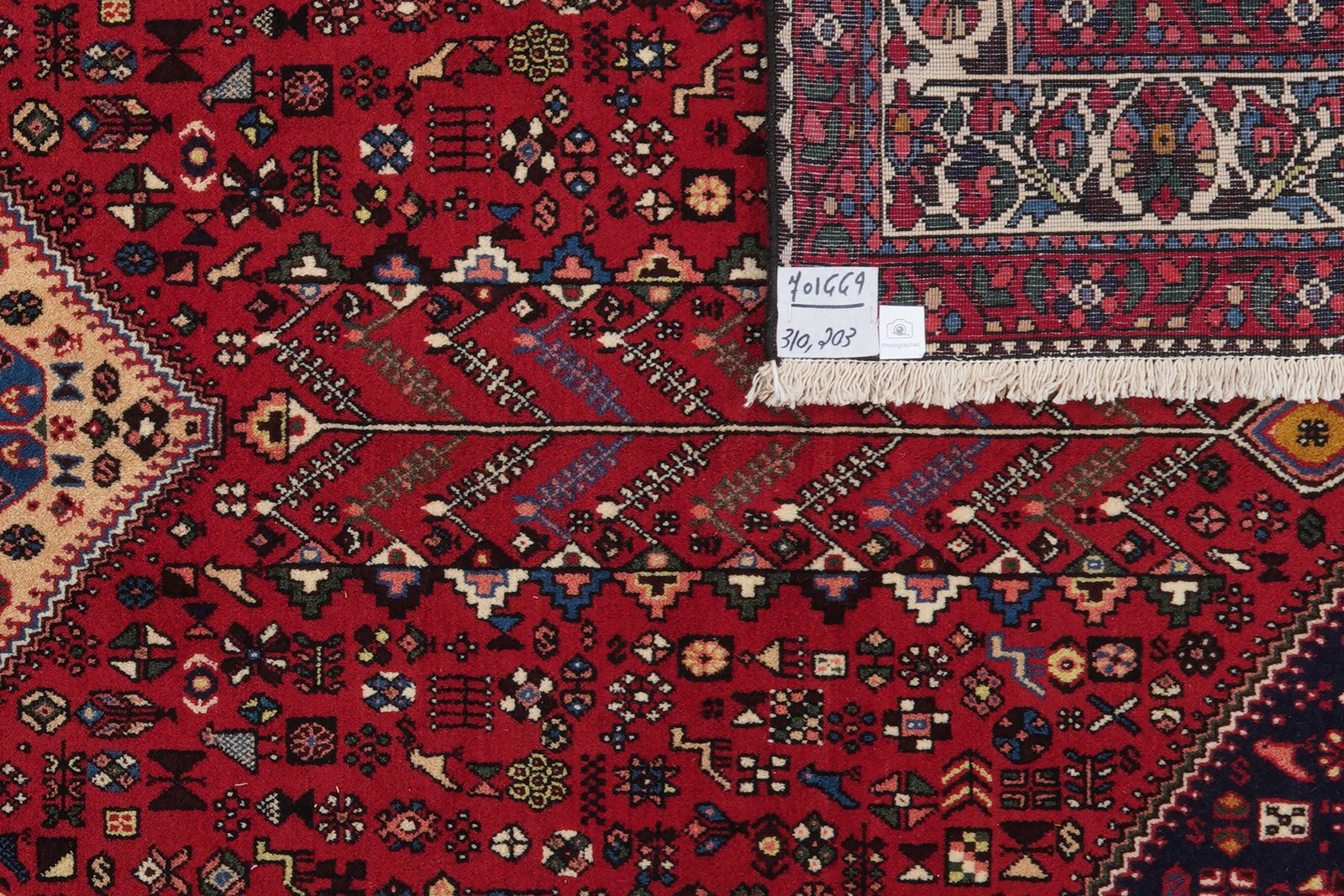 Abadeh — Hand-knotted, 203x310 cm, Red, 100% Virgin Wool | View 6