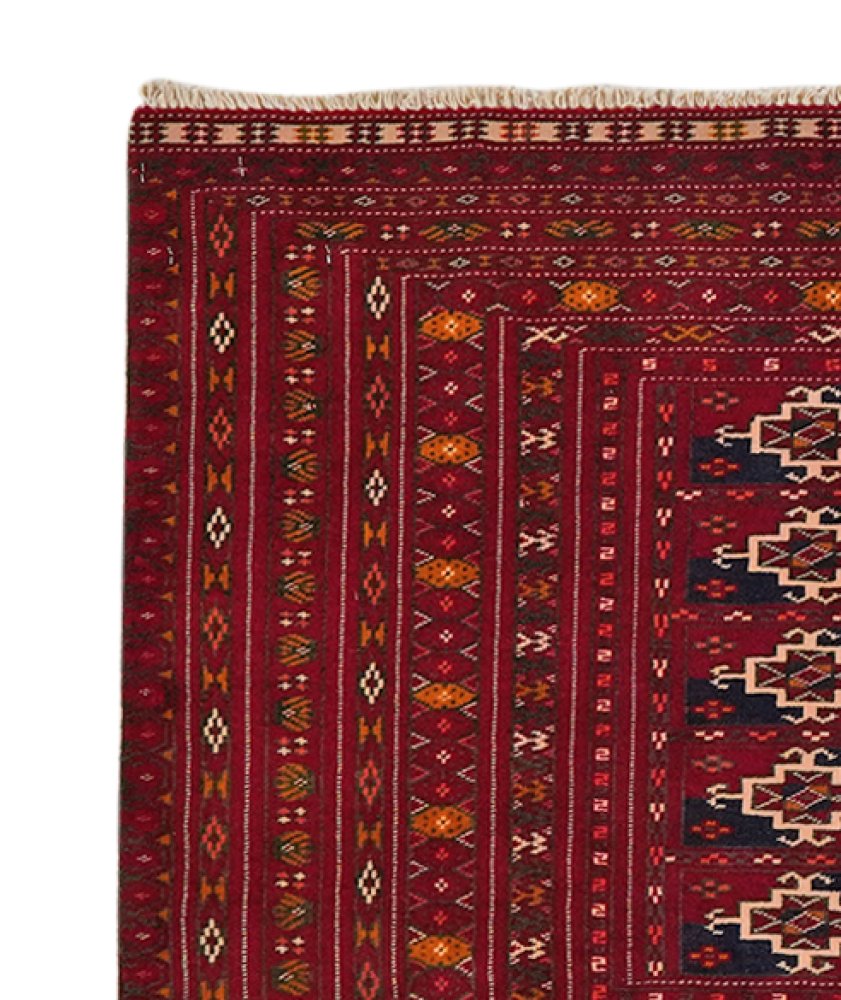 Turkman — Hand-knotted, 134x73 cm, Red, 100% Virgin Wool | View 3