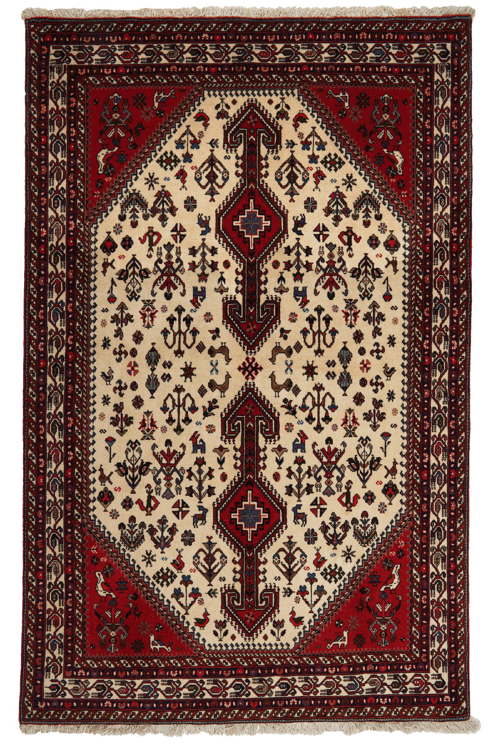 Nasrabad — Hand-knotted, 138x219 cm, Beige, 100% Virgin Wool | Main view