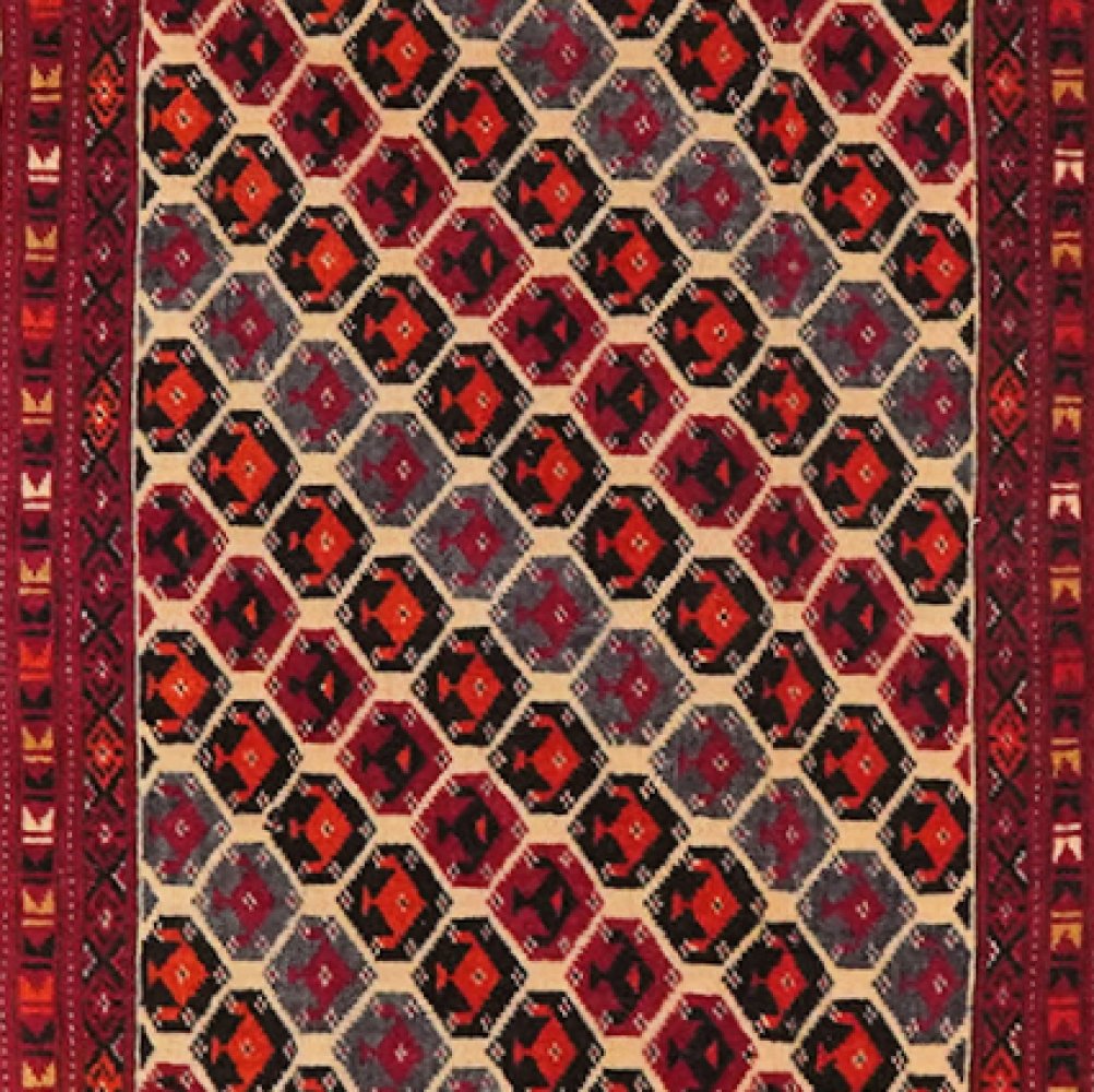 Belutch — Hand-knotted, 126x65 cm, Beige, 100% Virgin Wool | View 4