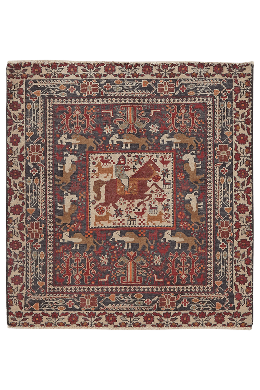 Belutch — Hand-knotted, 78x84 cm, Multicolor, 100% Virgin Wool | Main view