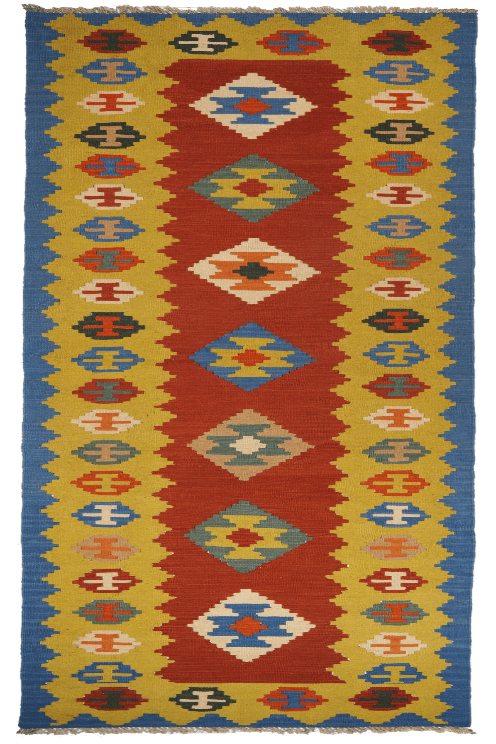 Kelim Gashgai — Handmade, 83x296 cm, Red, 100% Virgin Wool | Main view