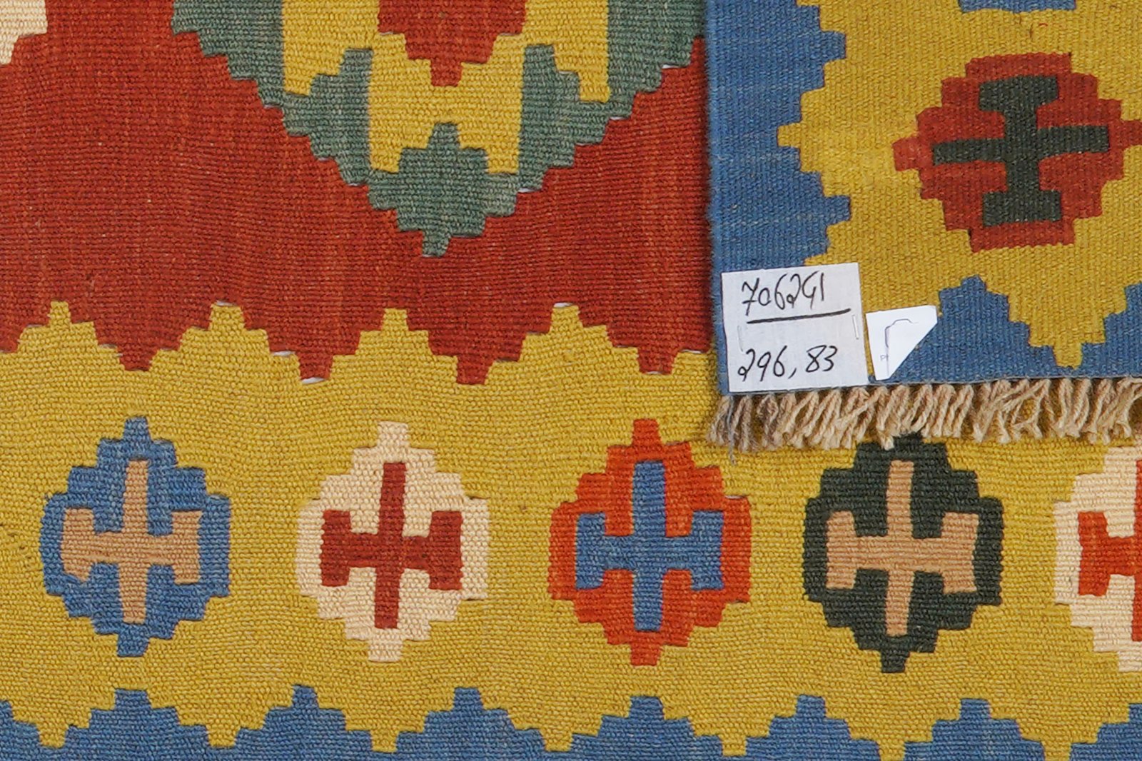 Kelim Gashgai — Handmade, 83x296 cm, Red, 100% Virgin Wool | View 5