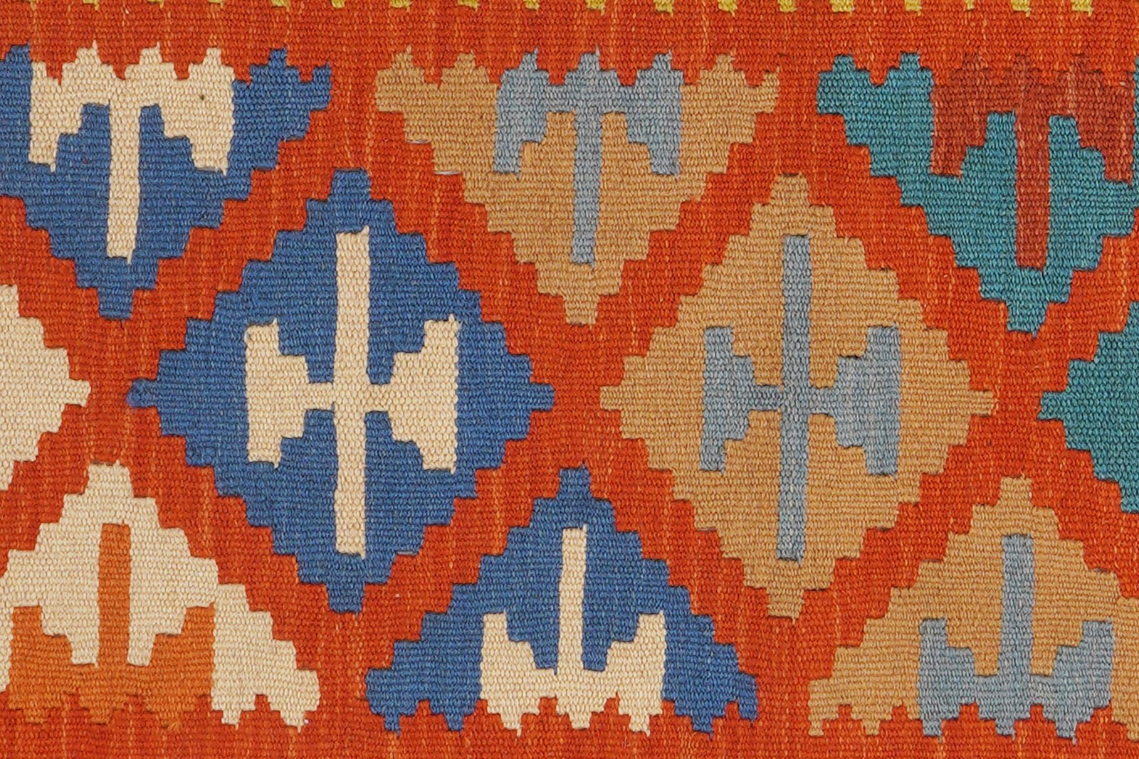 Kelim Gashgai — Handmade, 85x295 cm, Red, 100% Virgin Wool | View 7