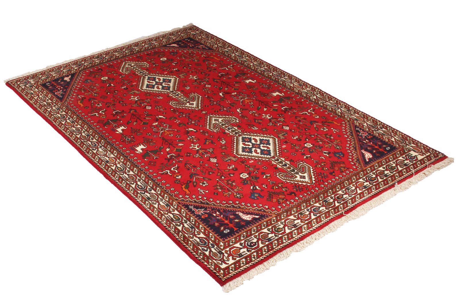 Nasrabad — Hand-knotted, 145x219 cm, Red, 100% Virgin Wool | View 4