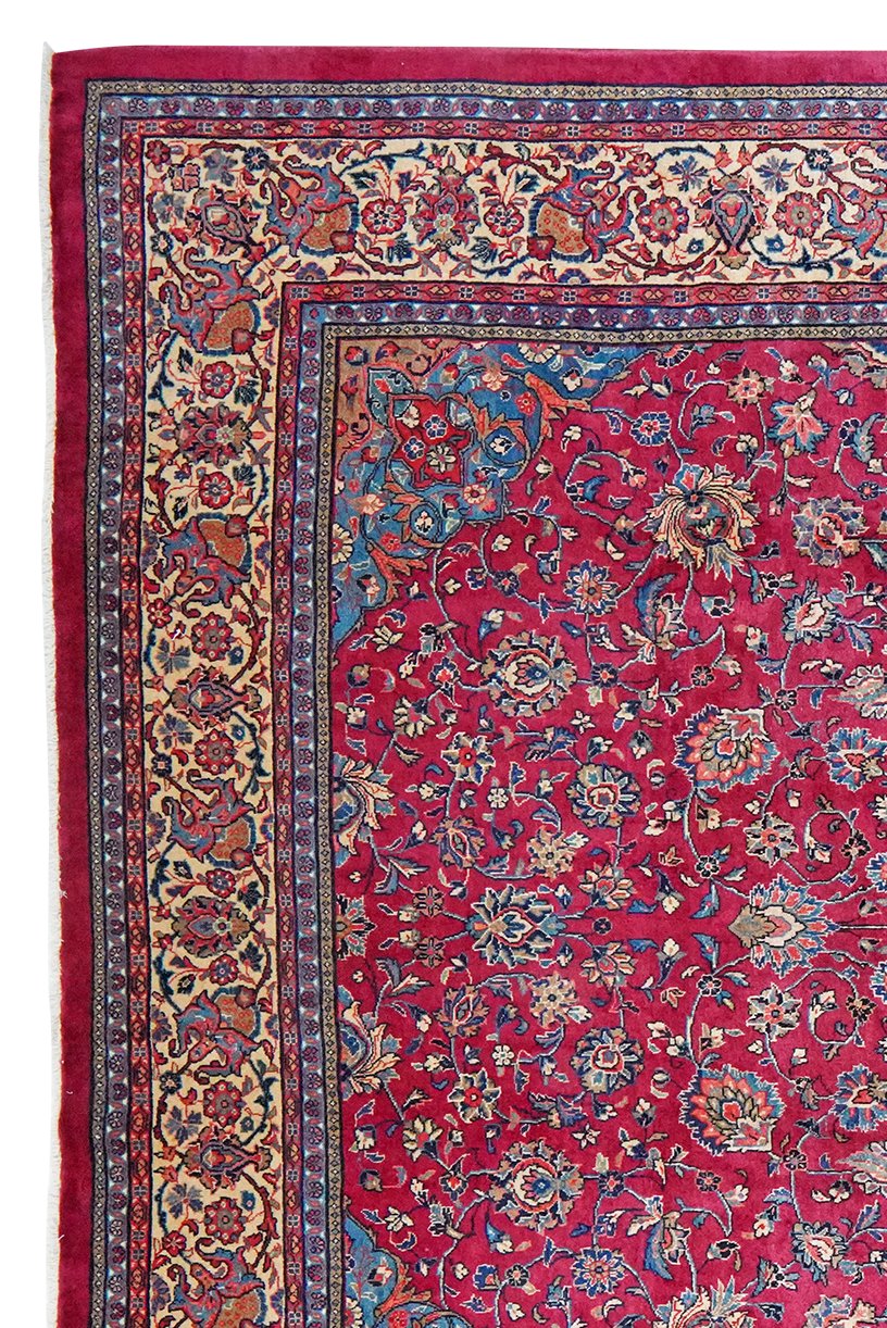Sarough — Hand-knotted, 270x369 cm, Red, 100% Virgin Wool | View 3