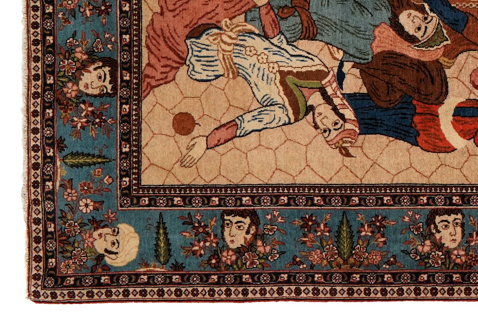 Kashan — Hand-knotted, 132x209 cm, Beige, 100% Virgin Wool | View 3
