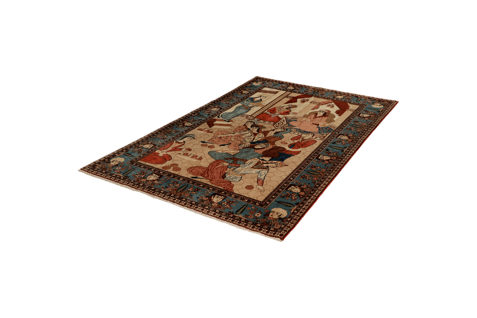 Kashan — Hand-knotted, 132x209 cm, Beige, 100% Virgin Wool | View 5