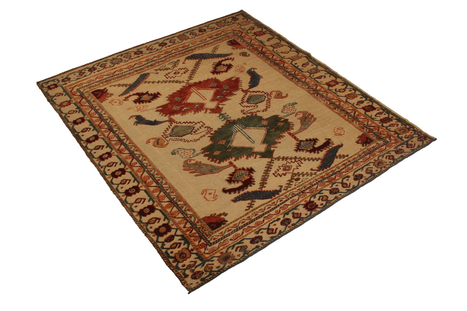 Kelim Belutch — Handmade, 162x169 cm, Beige, 100% Virgin Wool | View 4