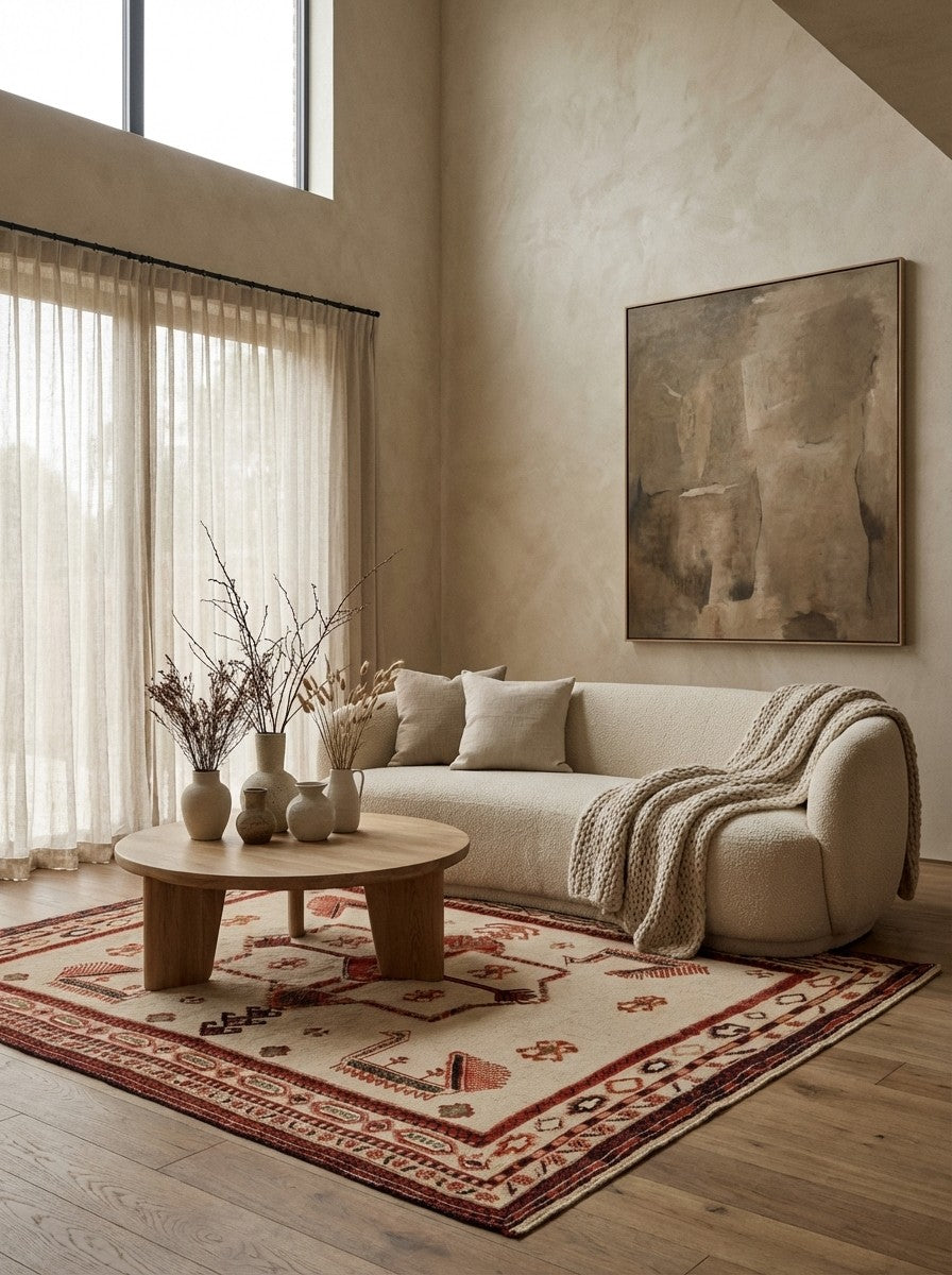 Kelim Belutch — Handmade, 191x167 cm, Brown, 100% Virgin Wool | Detail view