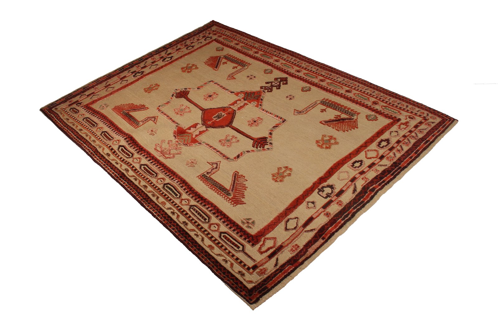 Kelim Belutch — Handmade, 191x167 cm, Brown, 100% Virgin Wool | View 4