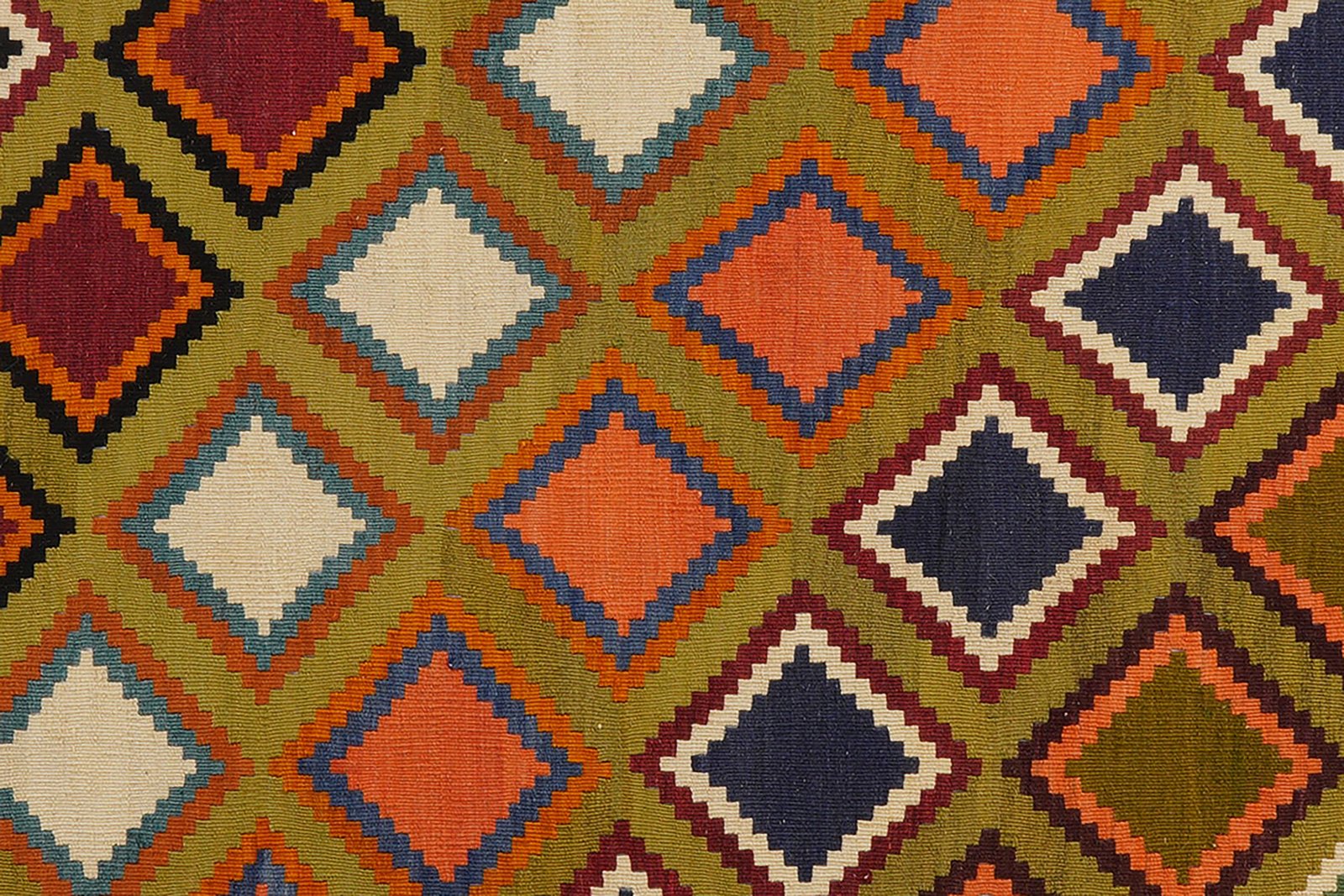 Kelim Gashgai Old — Handmade, 140x264 cm, Green, 100% Virgin Wool | View 4