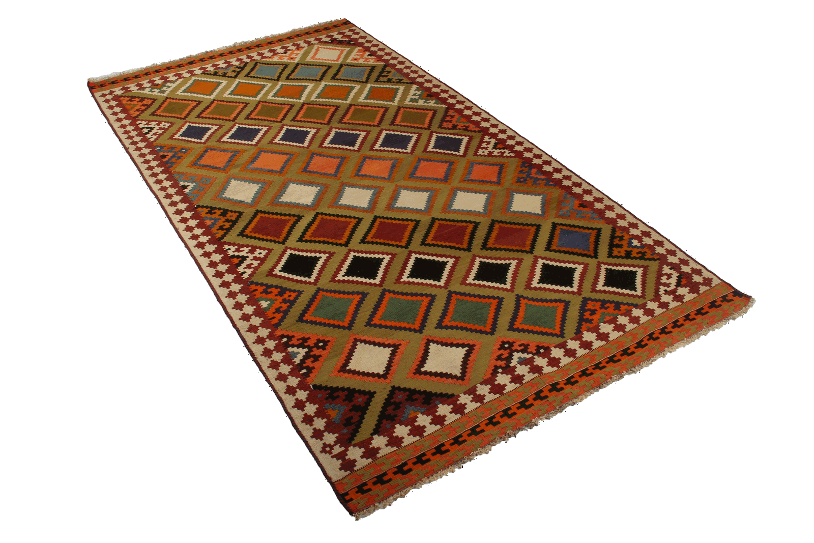 Kelim Gashgai Old — Handgefertigt, 264x140 cm, Beige, 100% Virgin Wool | View 7