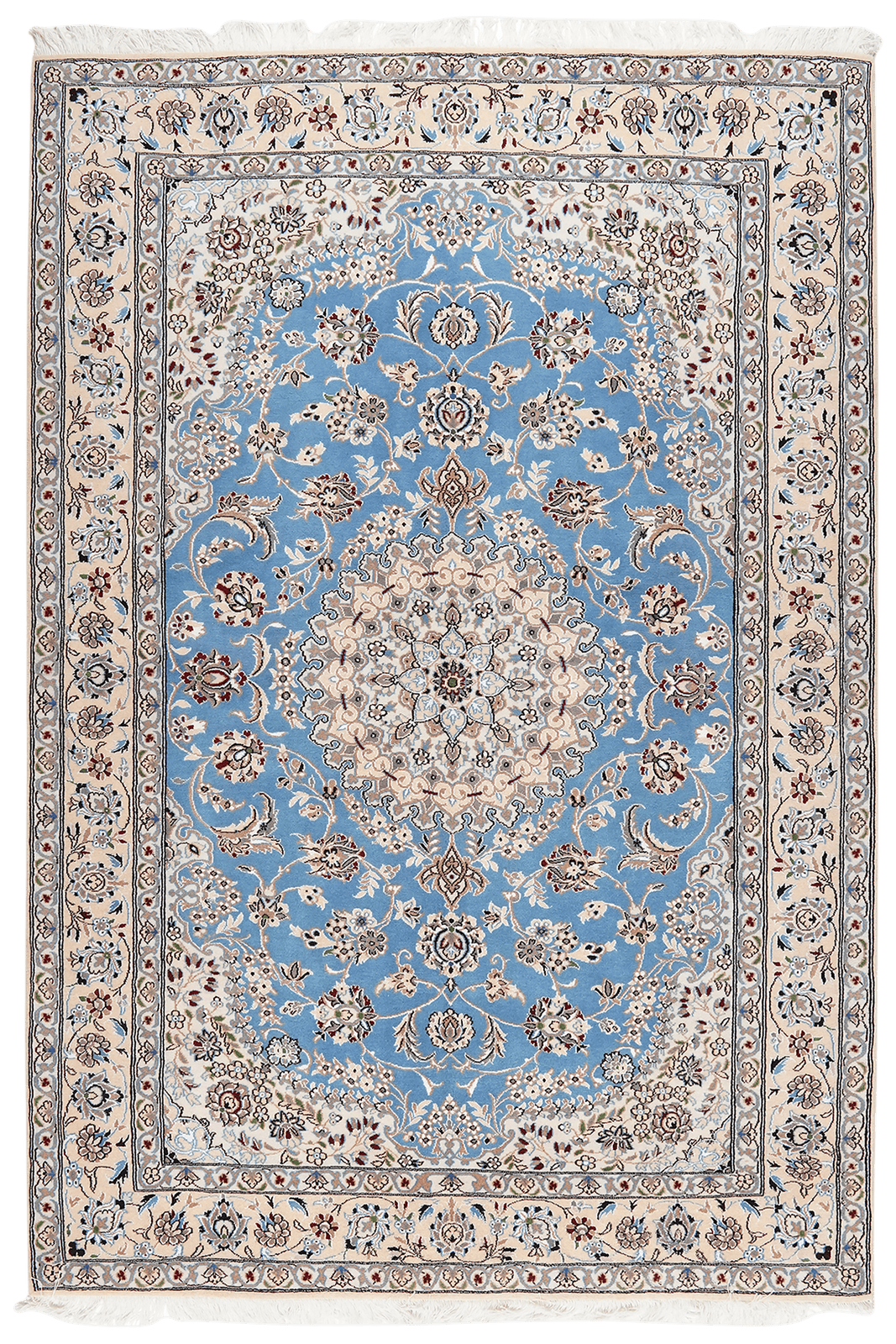 Nain 9La — Hand-knotted, 157x233 cm, Blue, 100% Virgin Wool | Main view