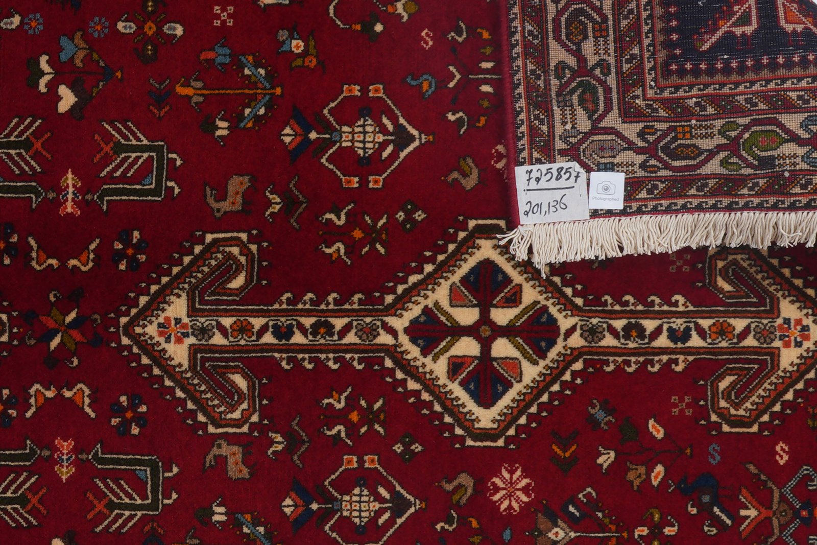 Nasrabad — Hand-knotted, 136x201 cm, Red, 100% Virgin Wool | View 6