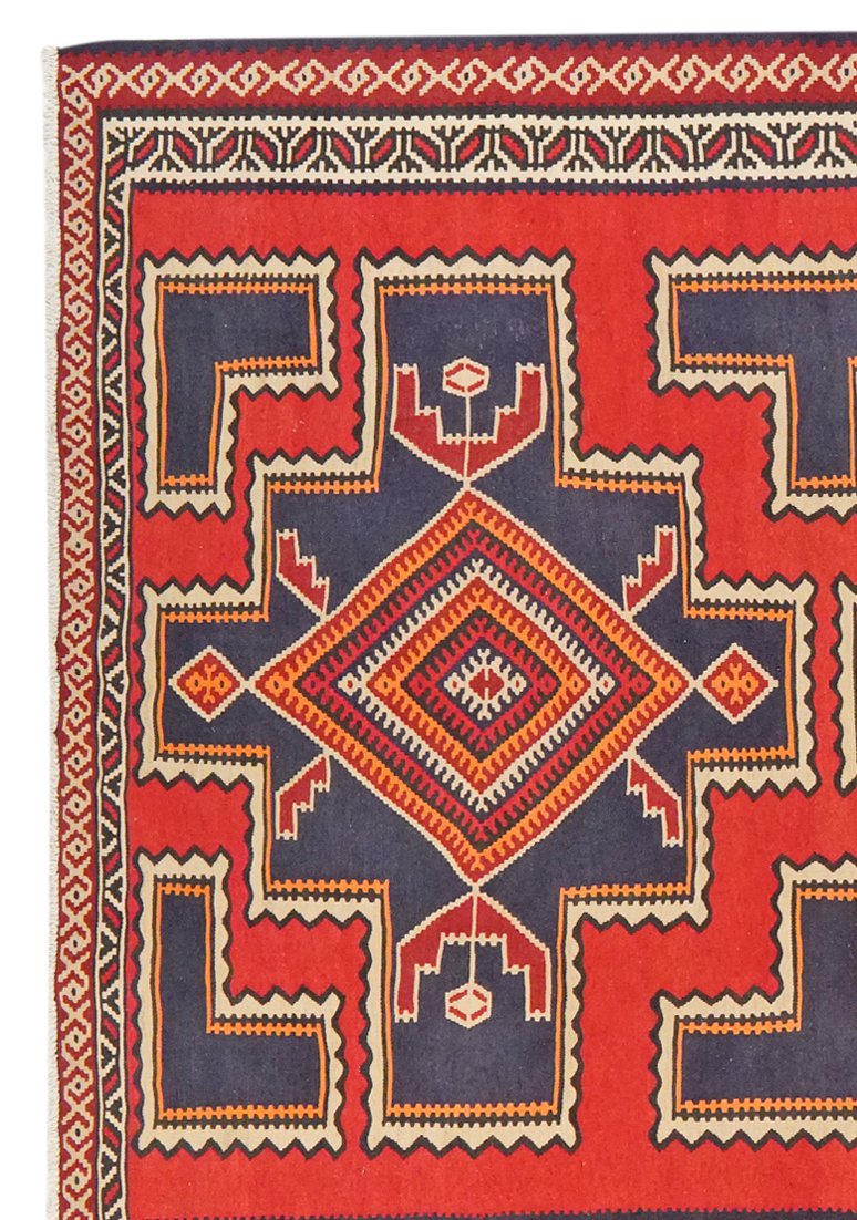Kelim Ardebil — Handmade, 201x339 cm, Red, 100% Virgin Wool | View 3