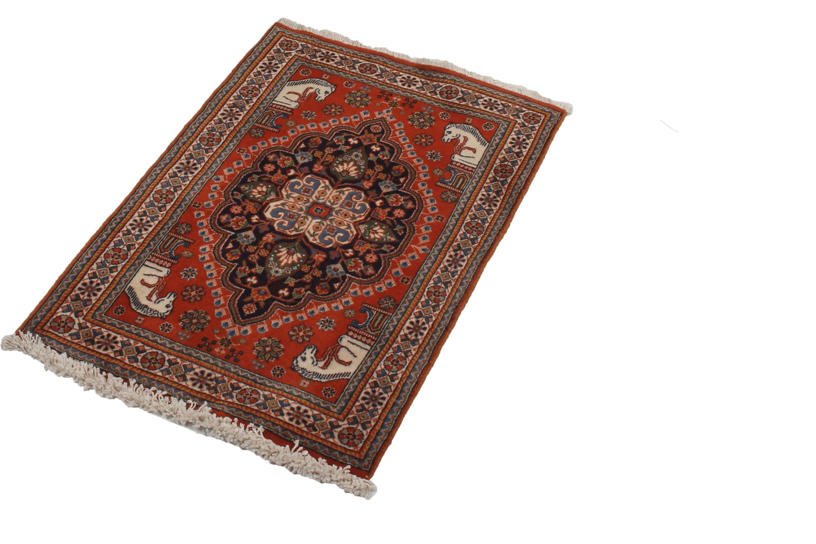 Gashgai — Hand-knotted, 56x83 cm, Blue, 100% Virgin Wool | View 4
