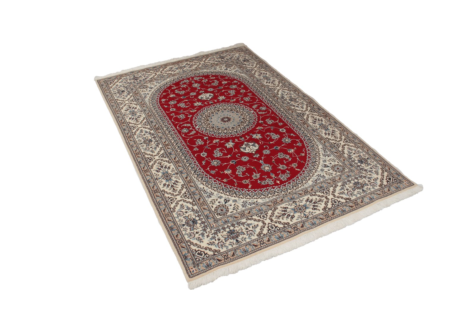 Nain 6La — Hand-knotted, 127x200 cm, Red, 100% Virgin Wool | View 4