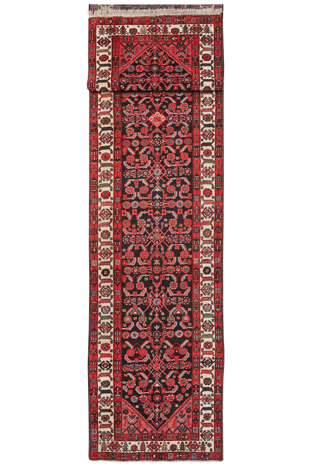 Farahan — Hand-knotted, 108x509 cm, Blue, 100% Virgin Wool | Main view