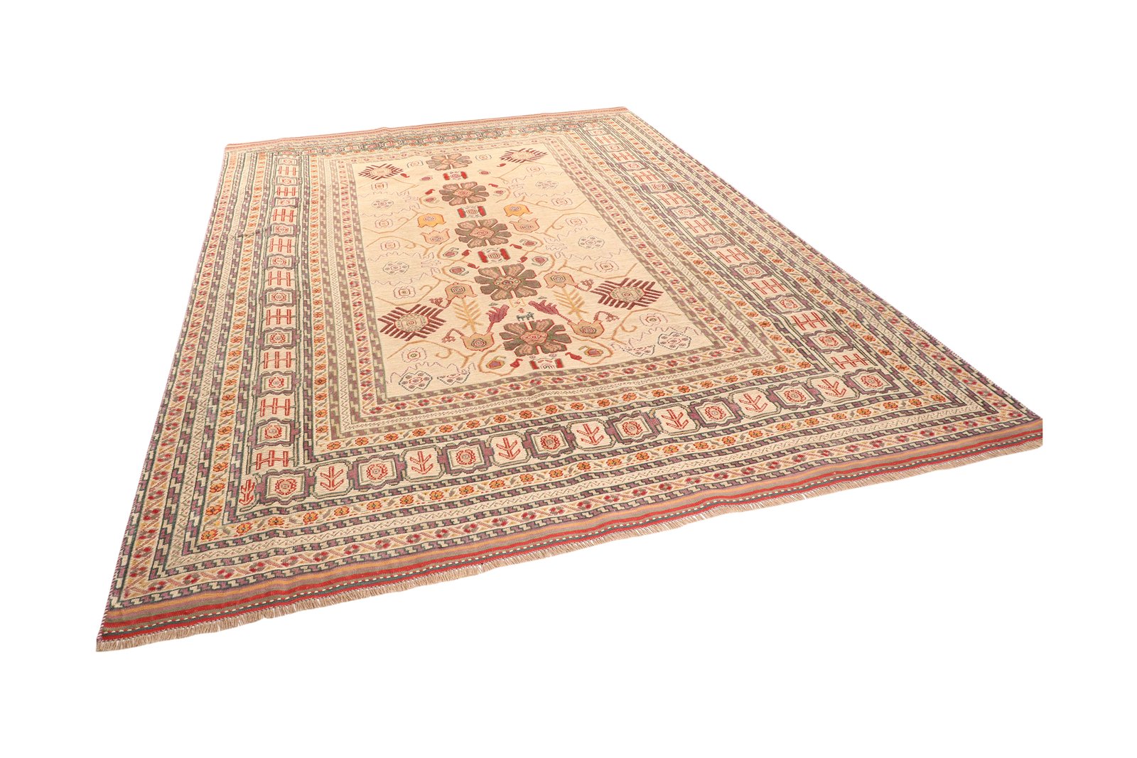 Kelim Belutch — Handmade, 235x278 cm, Beige, 100% Virgin Wool | View 5