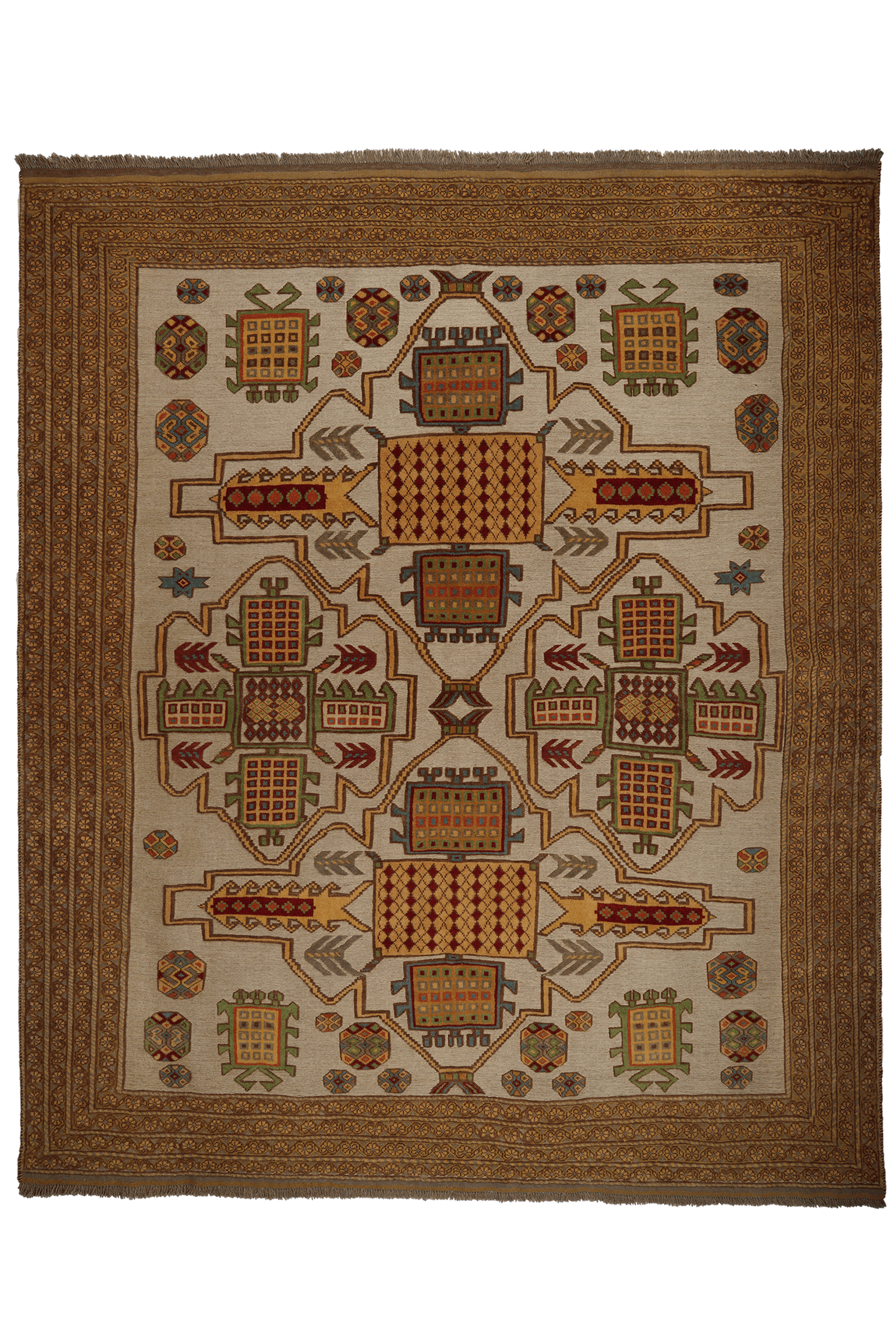 Kelim Belutch — Handmade, 212x253 cm, Brown, 100% Virgin Wool | Main view
