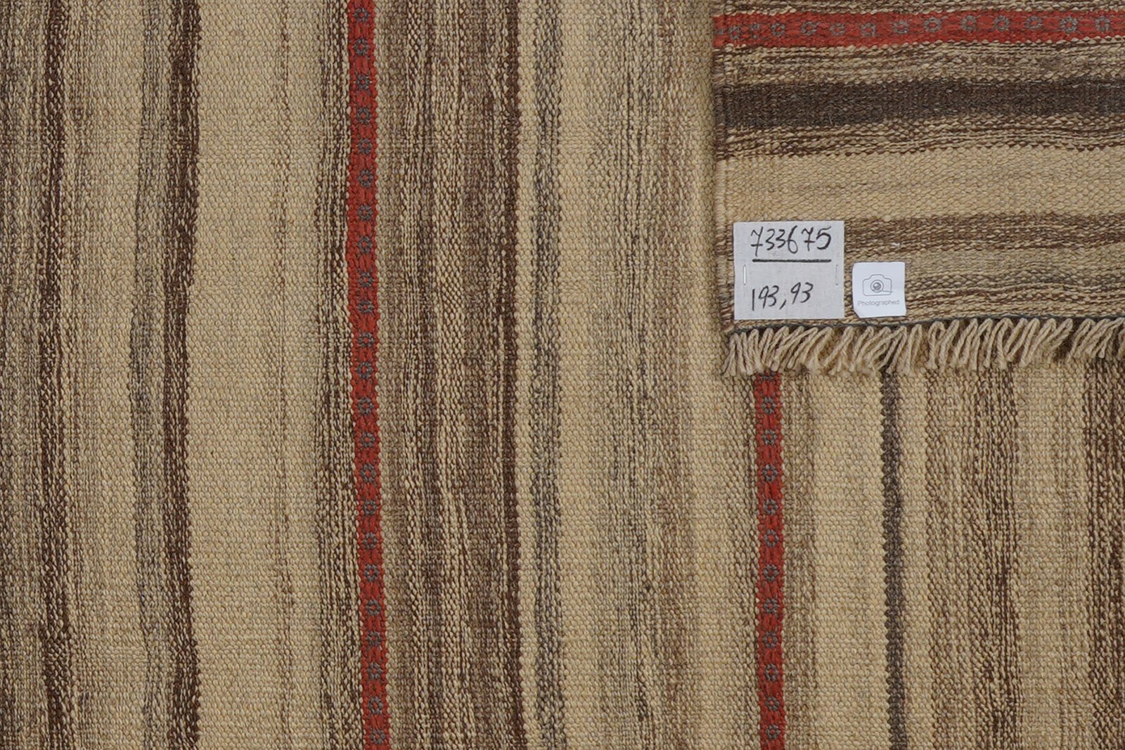 Kelim Gashgai — Handmade, 93x193 cm, Brown, 100% Virgin Wool | View 5