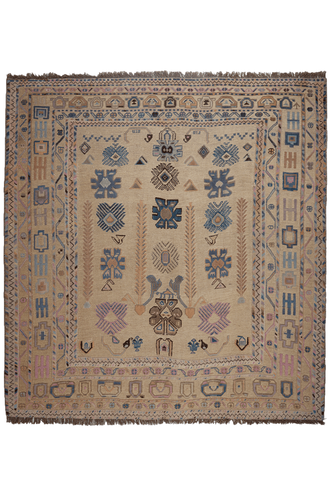 Kelim Belutch — Handmade, 172x184 cm, Beige, 100% Virgin Wool | Main view