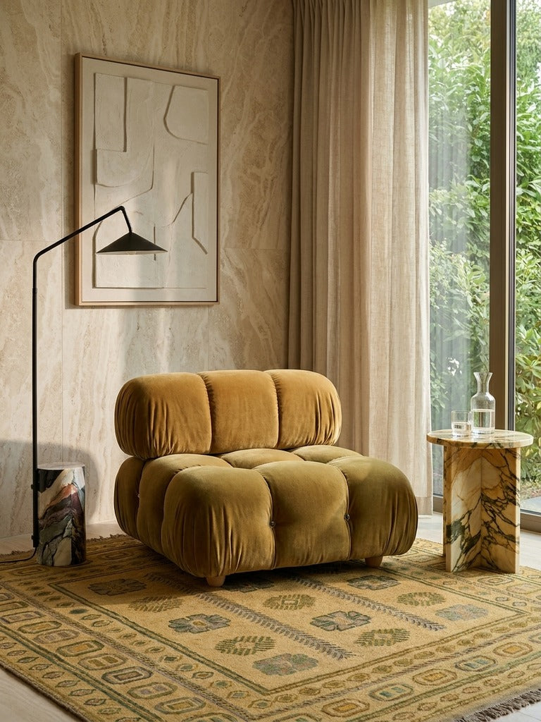 Kelim Belutch — Handmade, 172x172 cm, Beige, 100% Virgin Wool | Detail view