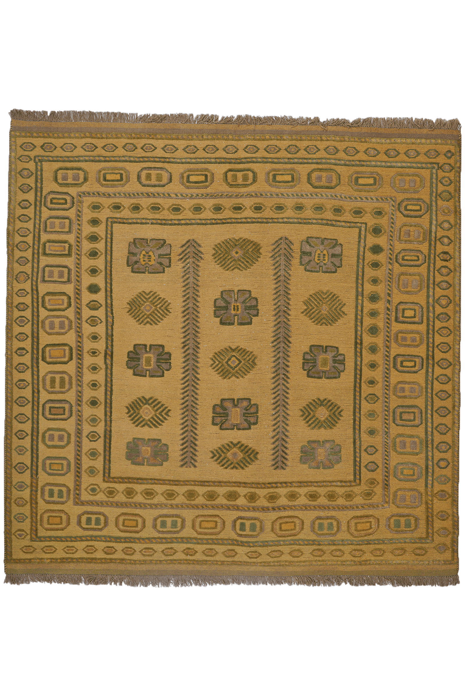 Kelim Belutch — Handmade, 172x172 cm, Beige, 100% Virgin Wool | Main view
