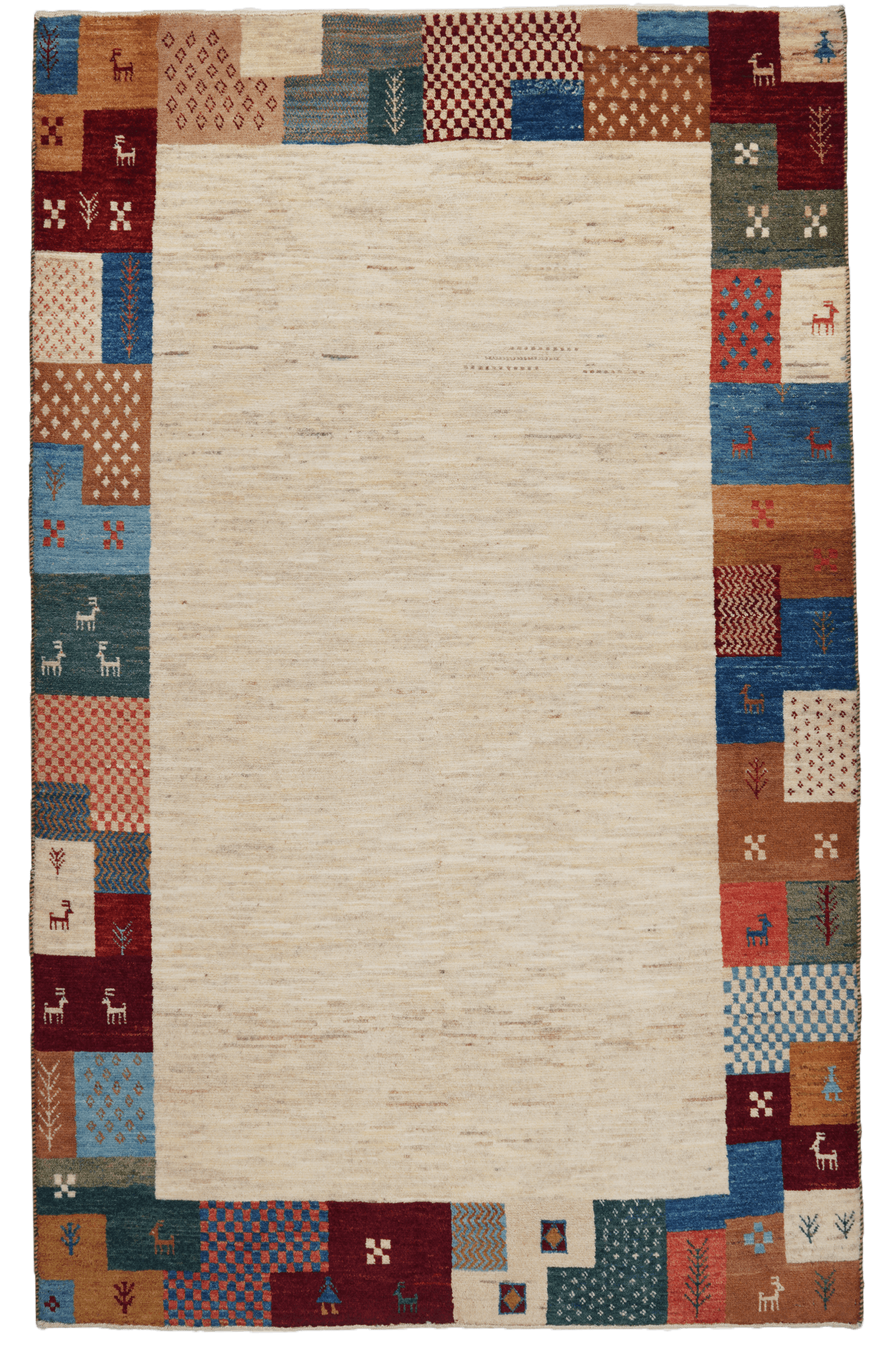 Rizbaf — Hand-knotted, 122x194 cm, Beige, 100% Virgin Wool | Main view