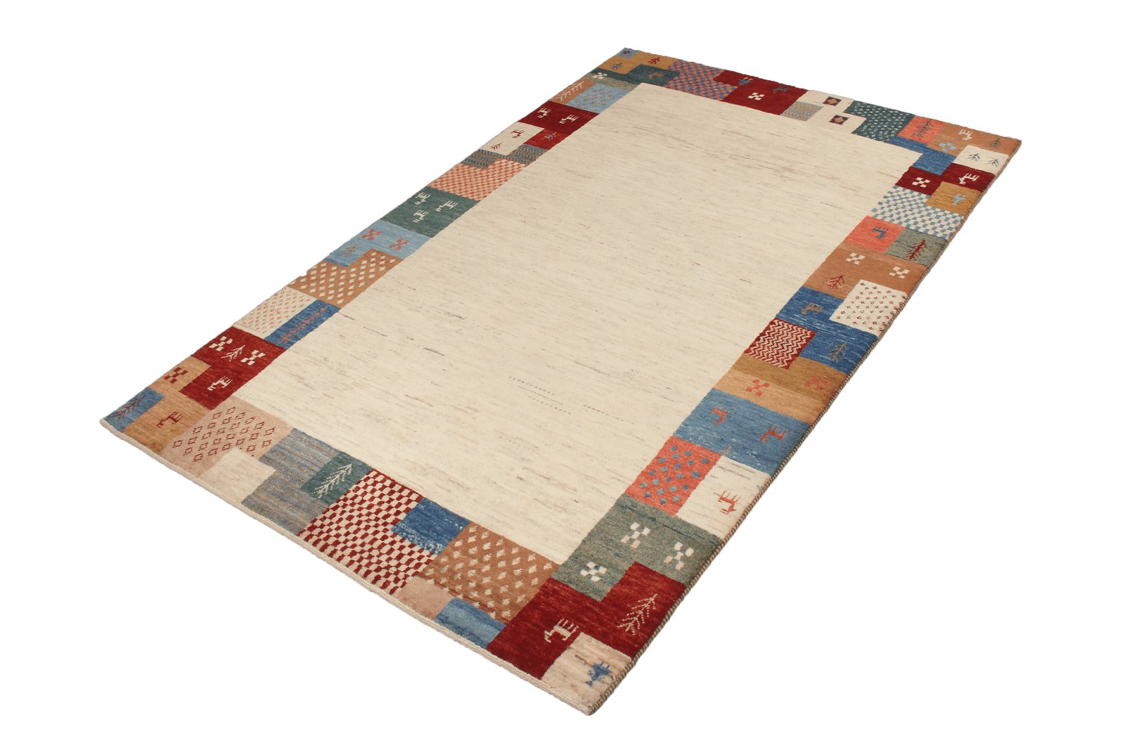 Rizbaf — Hand-knotted, 122x194 cm, Beige, 100% Virgin Wool | View 5