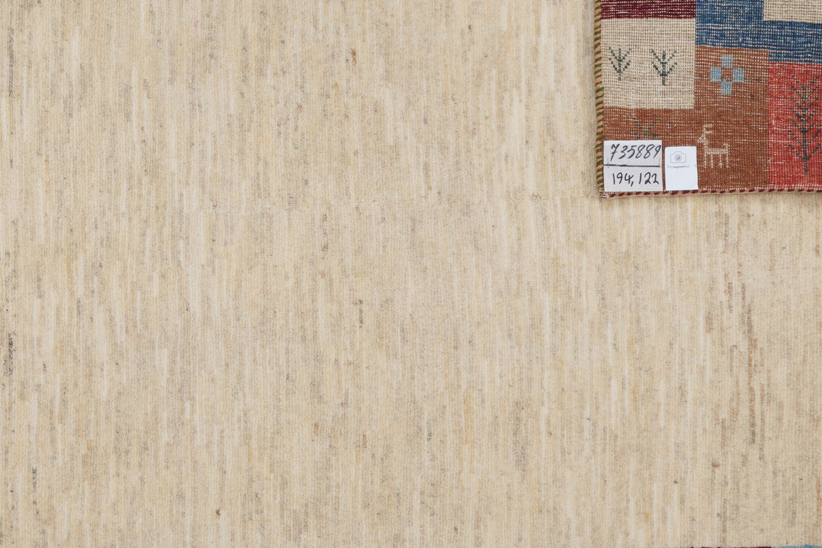 Rizbaf — Hand-knotted, 122x194 cm, Beige, 100% Virgin Wool | View 6