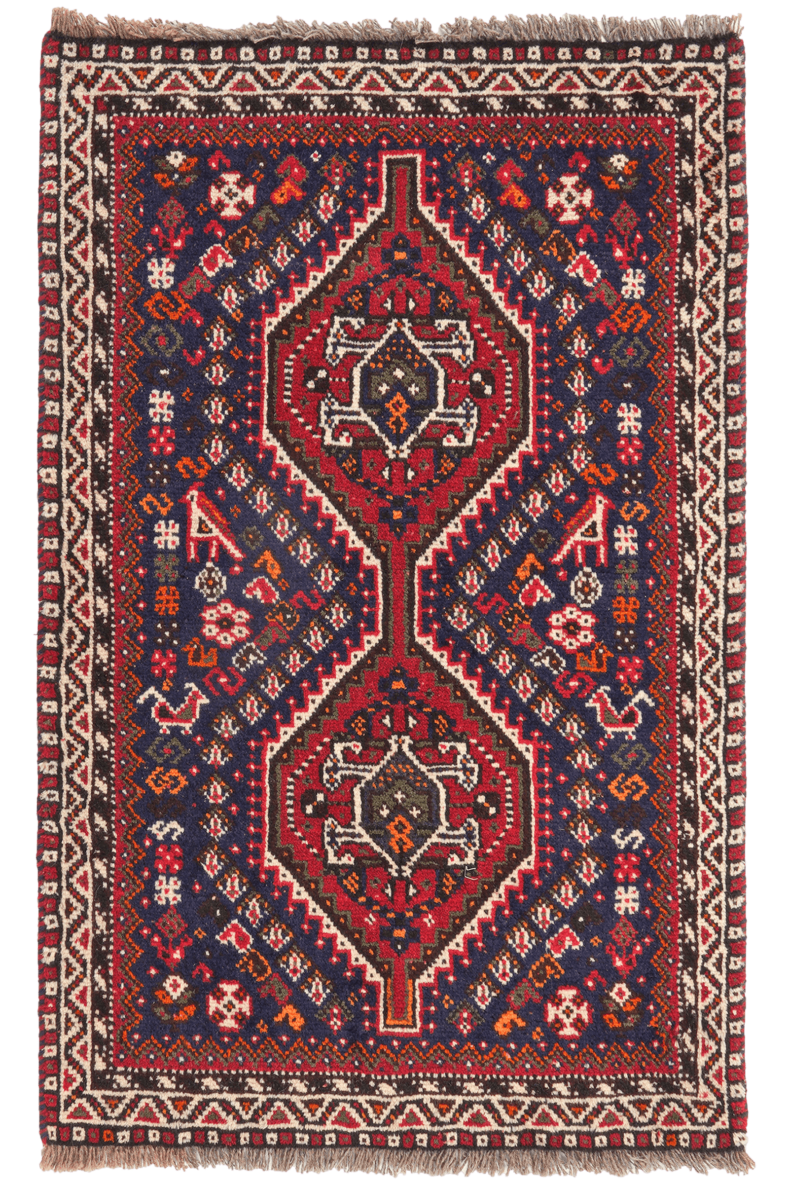 Shiraz — Hand-knotted, 80x124 cm, Blue, 100% Virgin Wool | Main view
