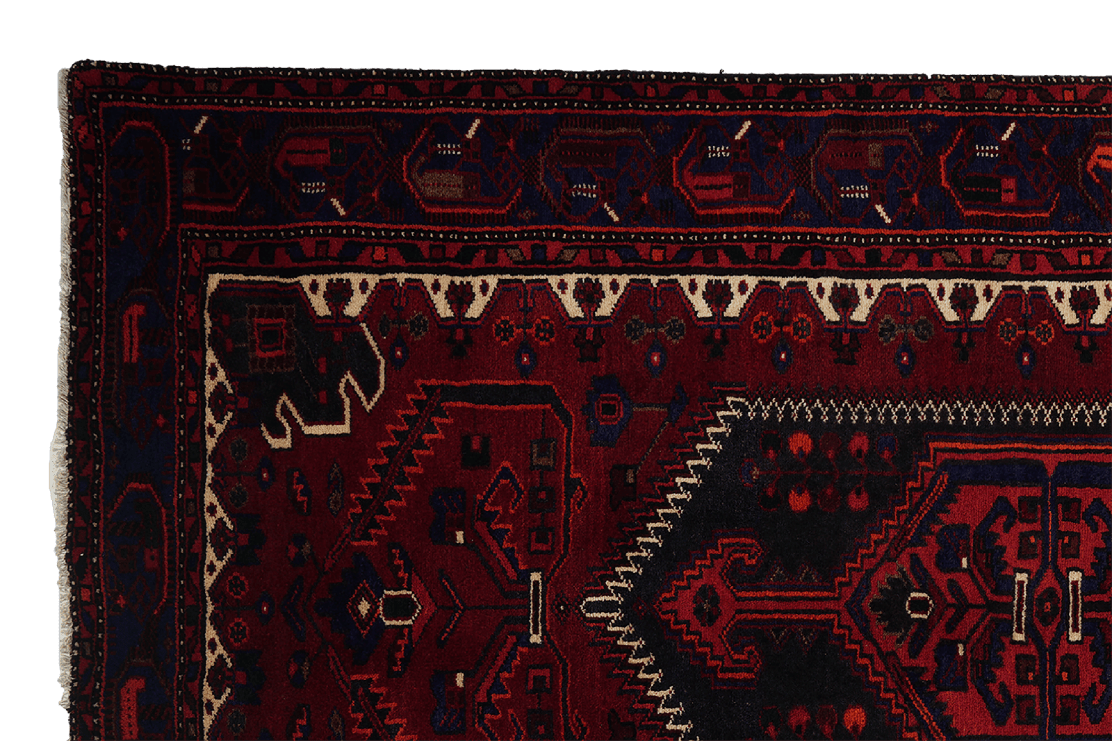 Khamseh — Hand-knotted, 144x255 cm, Red, 100% Virgin Wool | View 3