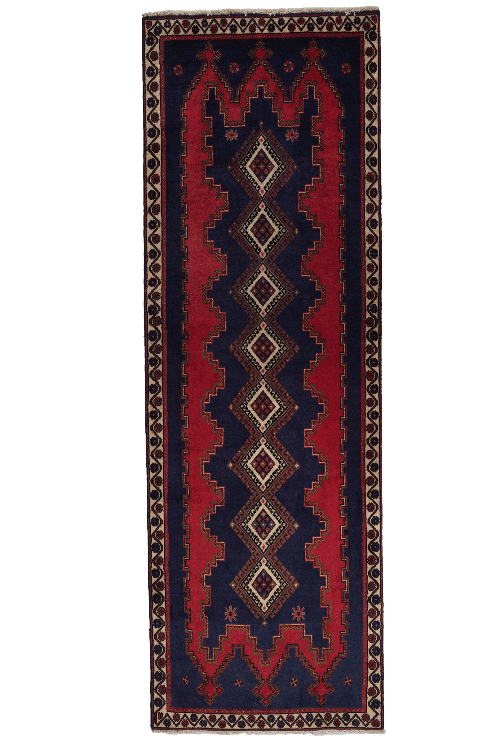 Afshar — Hand-knotted, 82x251 cm, Blue, 100% Virgin Wool | Main view
