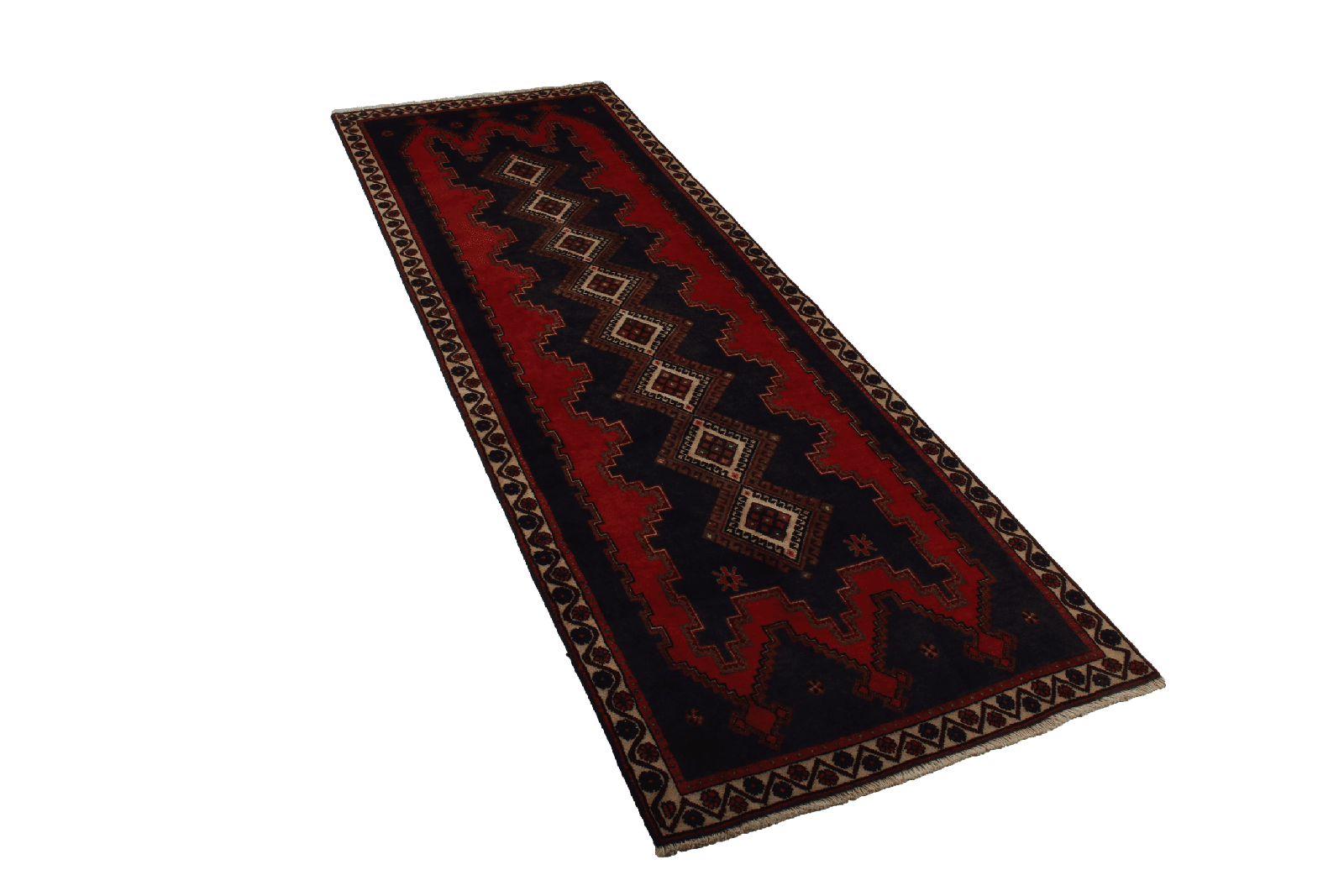 Afshar — Hand-knotted, 82x251 cm, Blue, 100% Virgin Wool | View 4