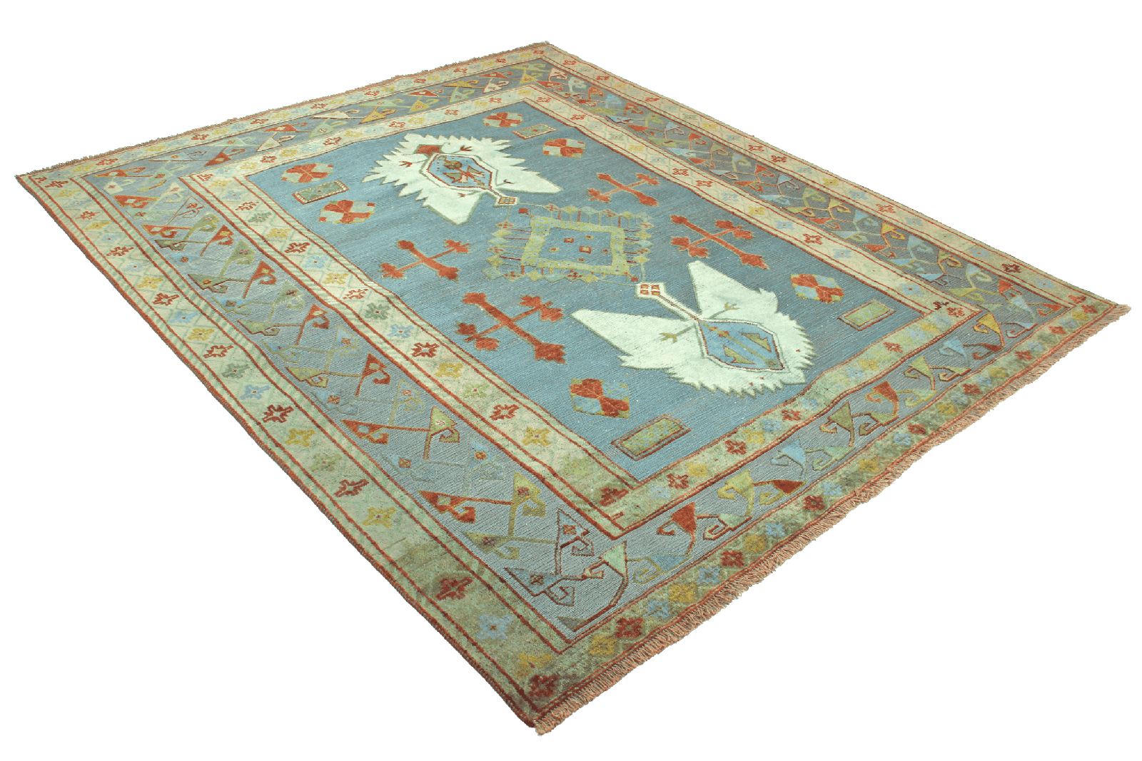 Kelim Belutch — Handmade, 209x245 cm, Blue, 100% Virgin Wool | View 4
