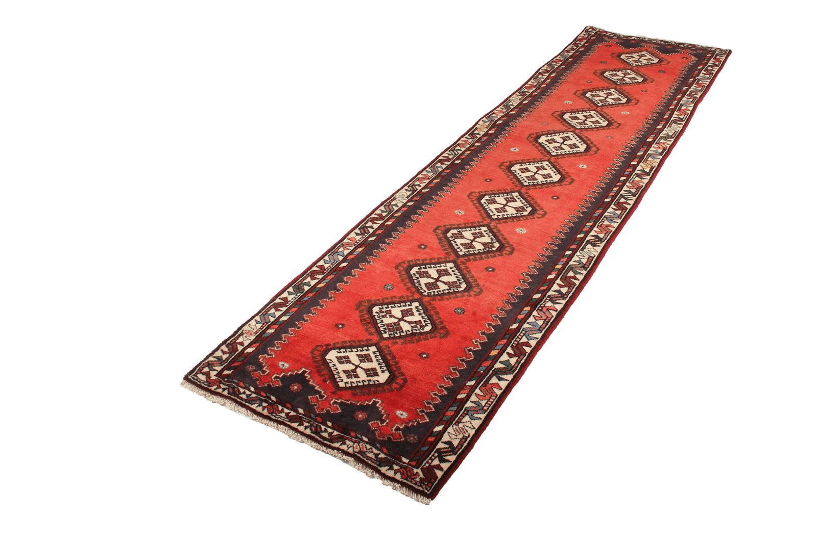 Afshar — Hand-knotted, 84x300 cm, Red, 100% Virgin Wool | View 5