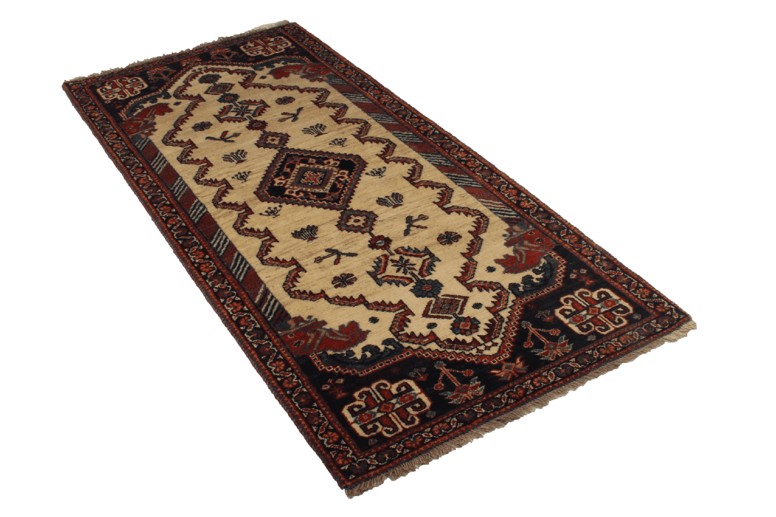 Kashkuli — Hand-knotted, 87x195 cm, Beige, 100% Virgin Wool | View 5