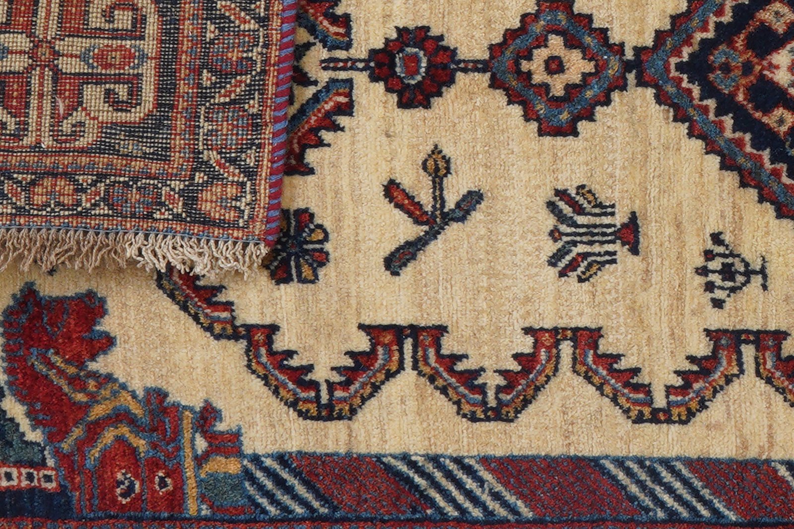Kashkuli — Hand-knotted, 87x195 cm, Beige, 100% Virgin Wool | View 7