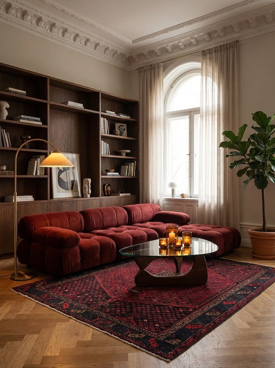 Tarom — Hand-knotted, 129x200 cm, Red, 100% Virgin Wool | Back view