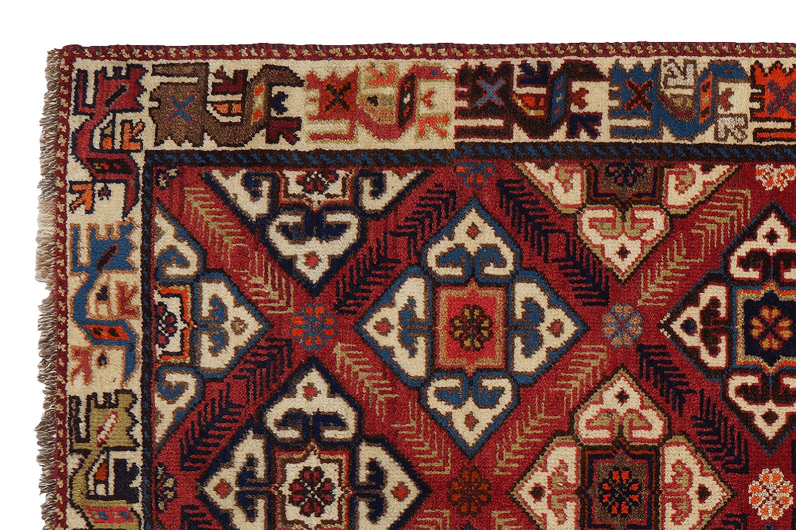 Gashgai — Hand-knotted, 95x163 cm, Red, 100% Virgin Wool | View 3
