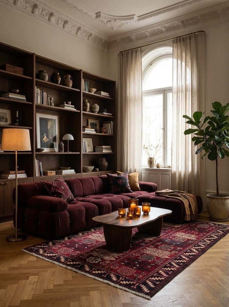 Lori — Handgefertigt, 206x130 cm, Blau, 100% Virgin Wool | Back view